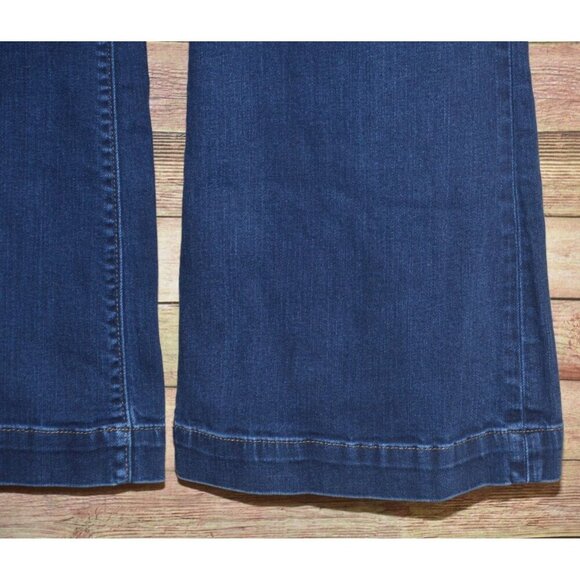 Lands' End Mid Rise Trouser Jeans Women Plus Size 18 Blue Stretch Denim 40X30 - Picture 4 of 11